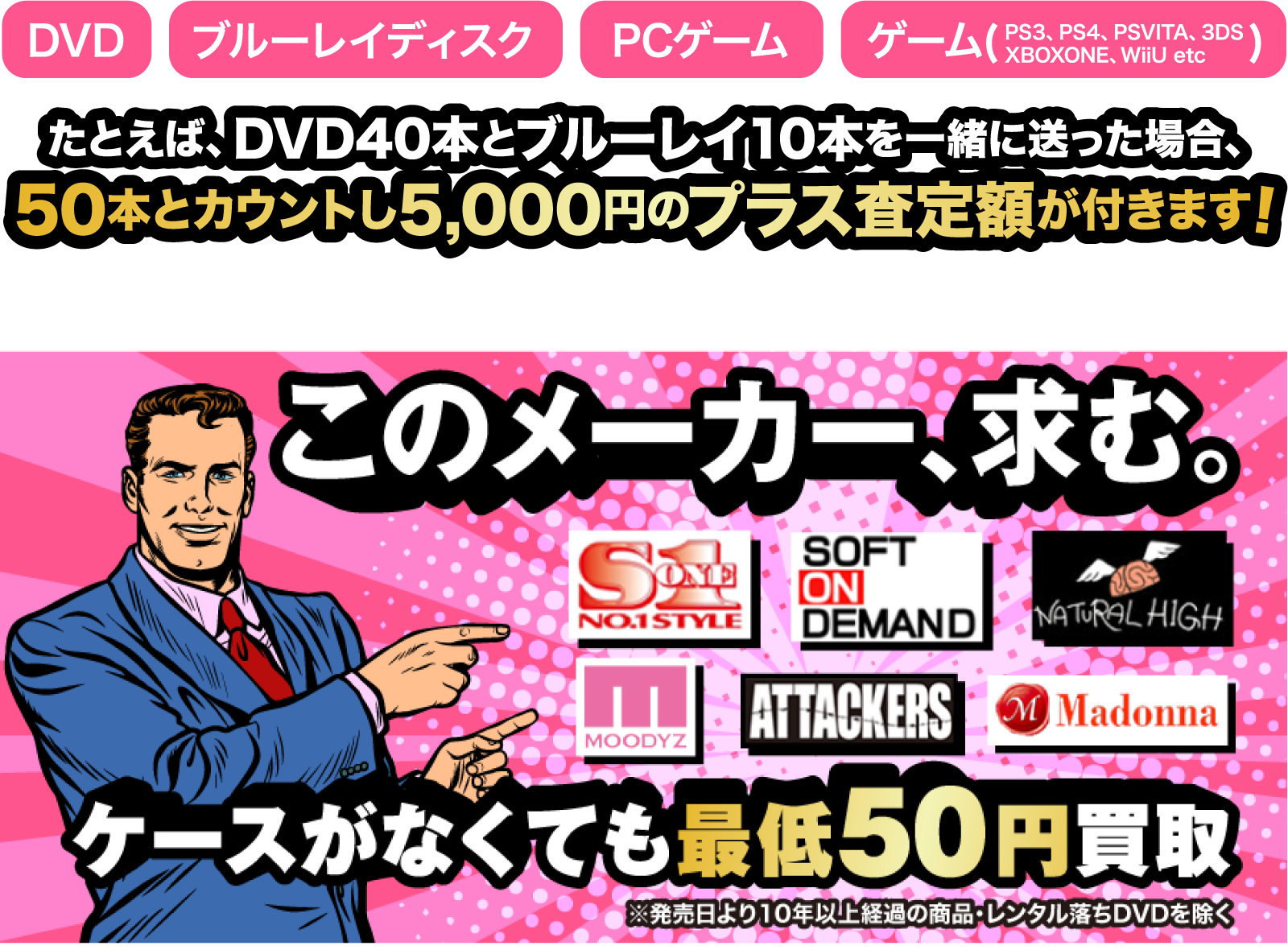 まとめ買取アップ表